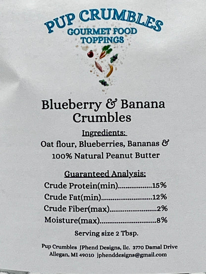 Blueberry & Banana Pup Crumbles Gourmet Food Topping