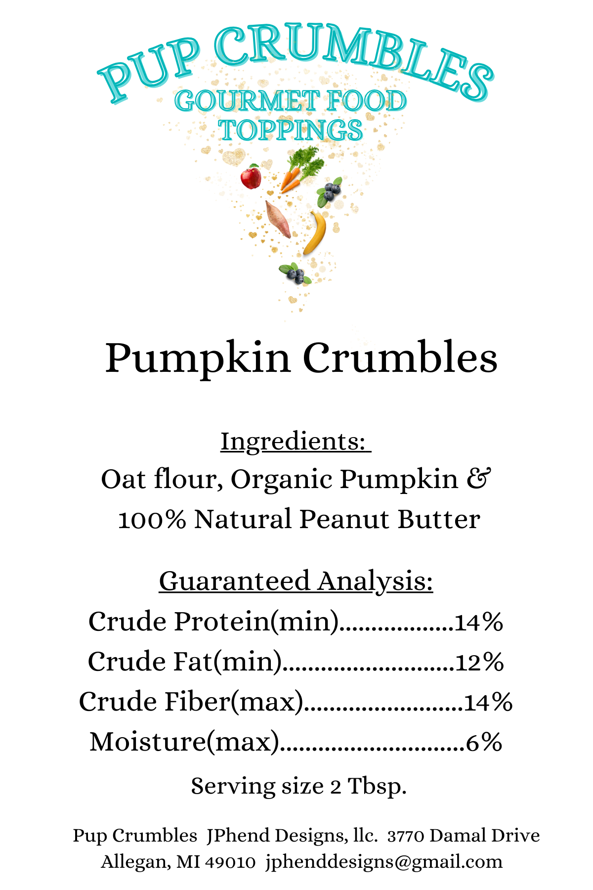 Pumpkin Pup Crumbles Gourmet Food Topping