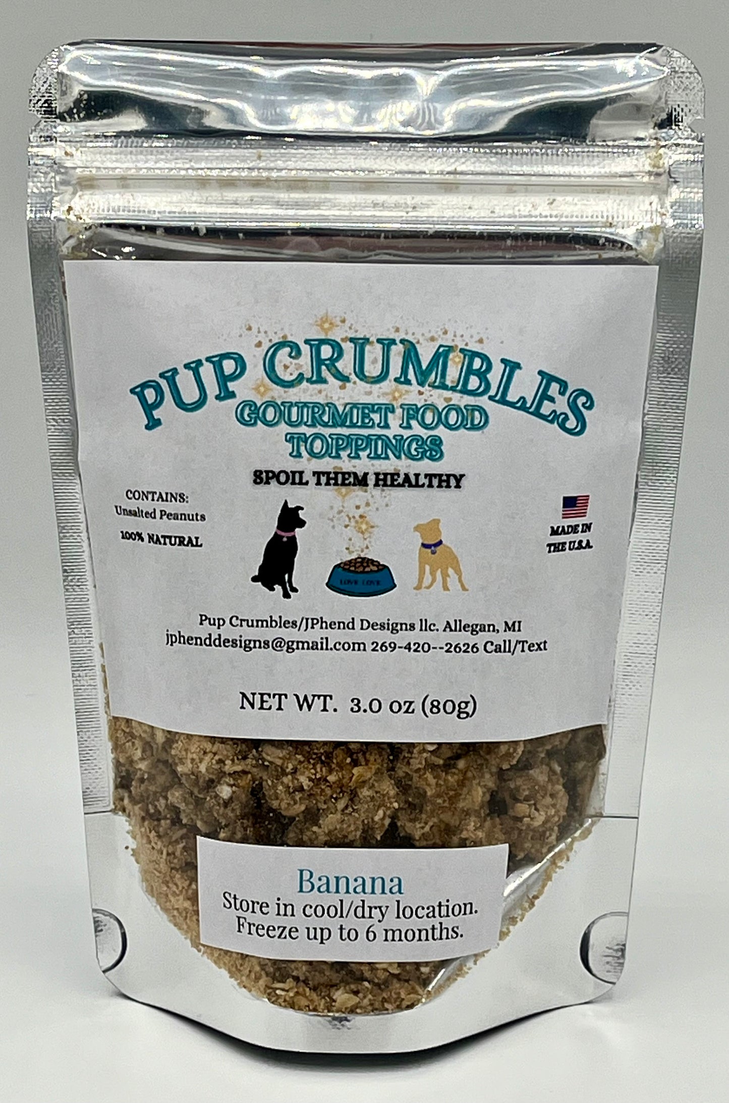 Banana Pup Crumbles Gourmet Food Topping