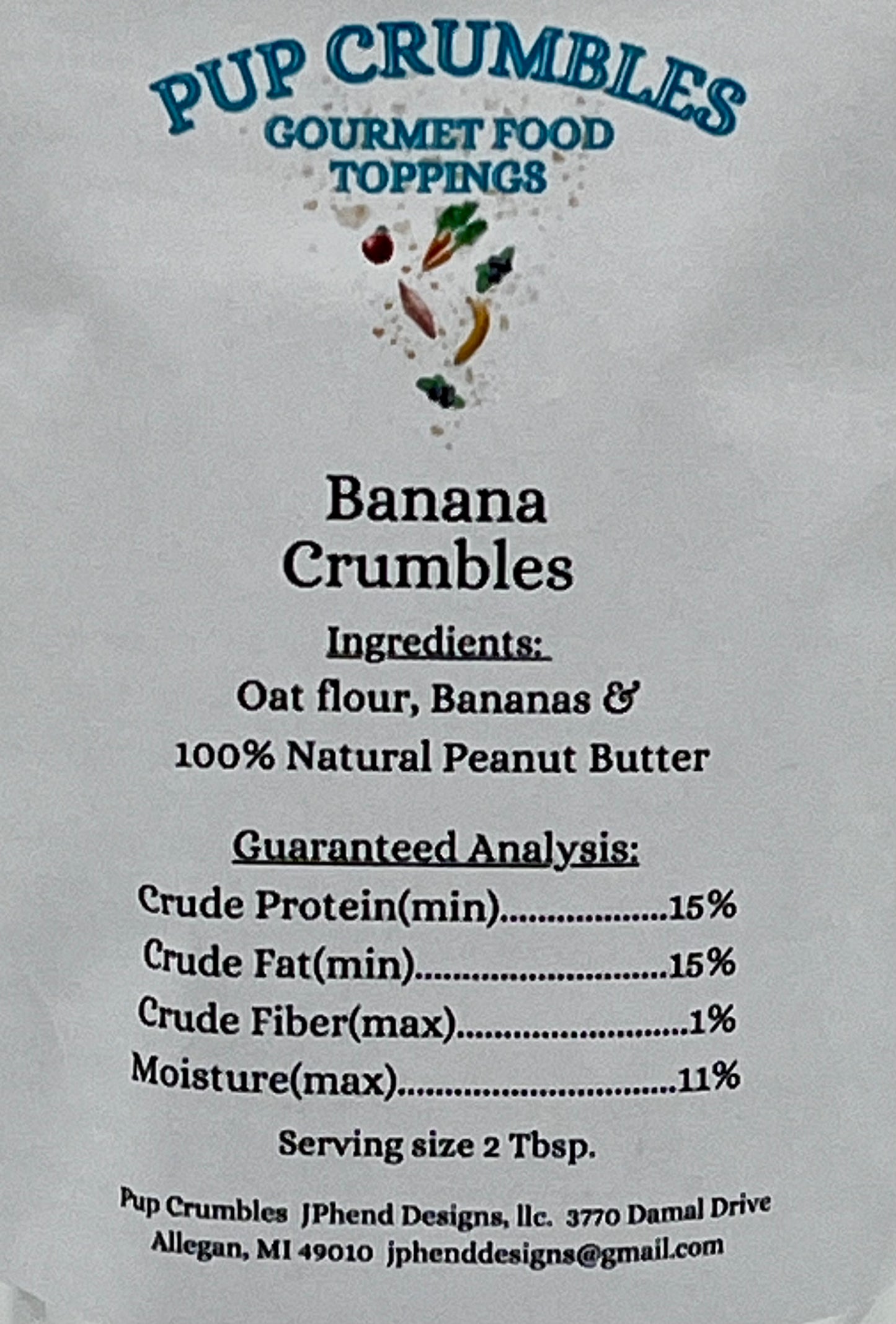 Banana Pup Crumbles Gourmet Food Topping